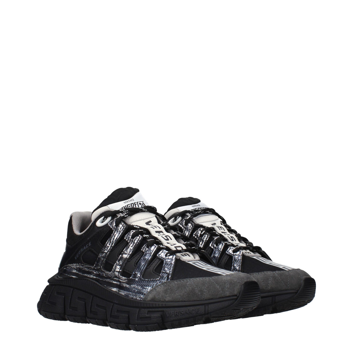 Versace Black Fabric Athletic Sneakers