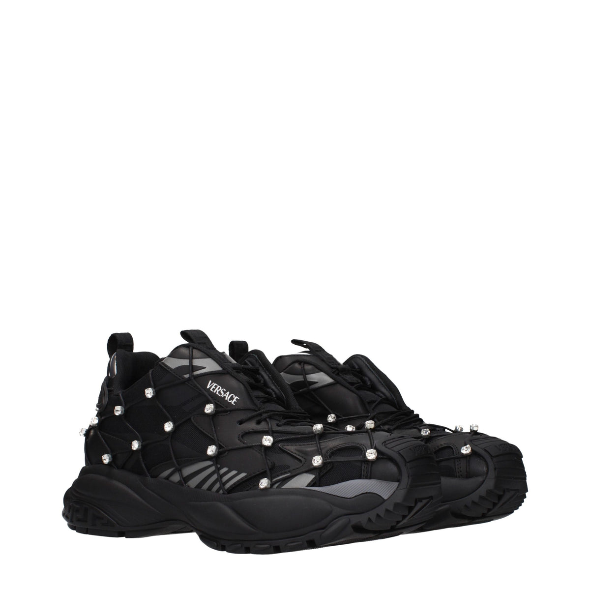 Versace Black Fabric Sneakers