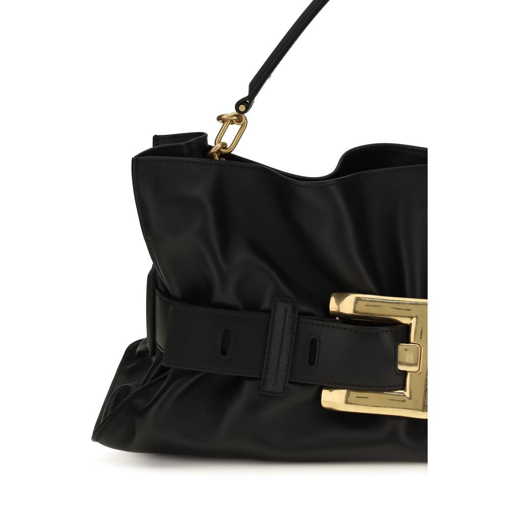 Balmain Black Calf Leather Bos Taurus Handbag