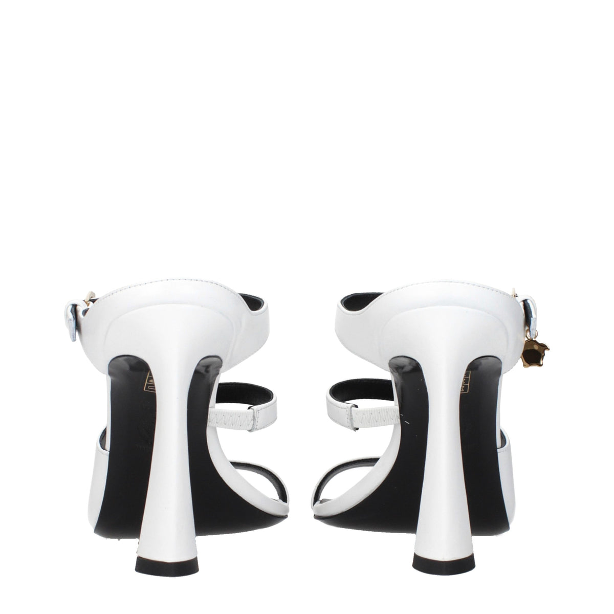 Versace White Leather Stiletto Heel Sandals