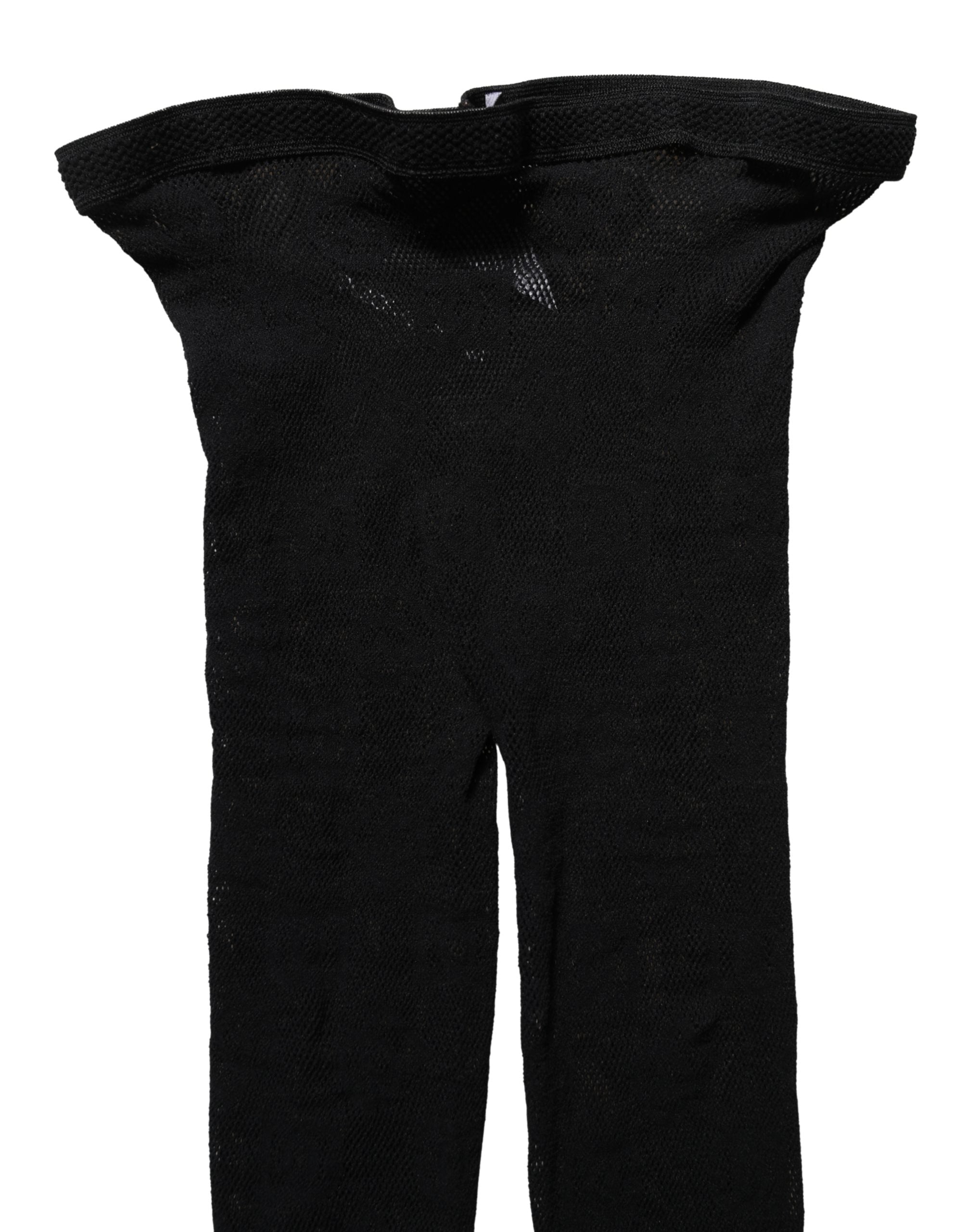 Dolce & Gabbana Black All Over Print Sheer Stretch Tights Socks