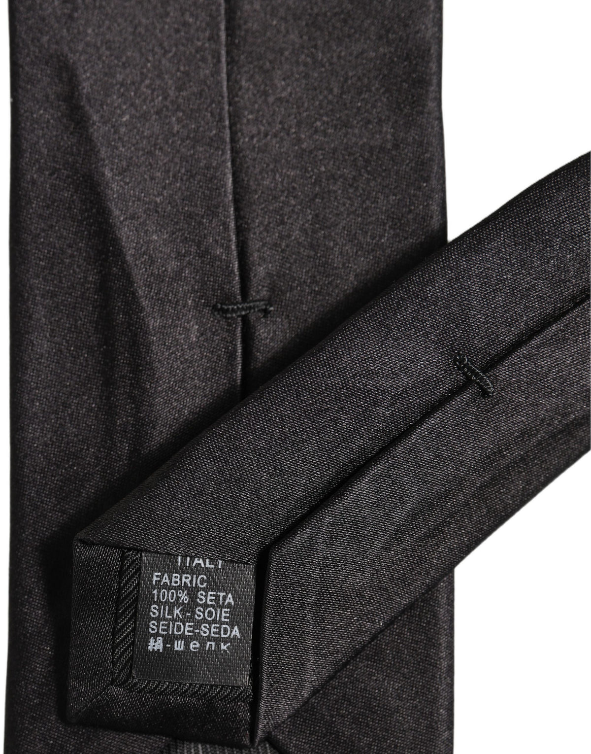 Dolce & Gabbana Black Satin 100% Silk Adjustable Tied Men Necktie Tie