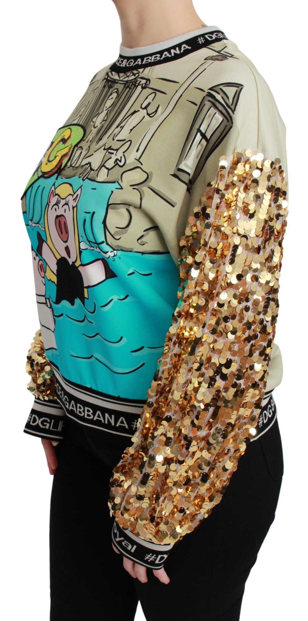 Dolce & Gabbana Year of the Pig Sequined Top Sweater