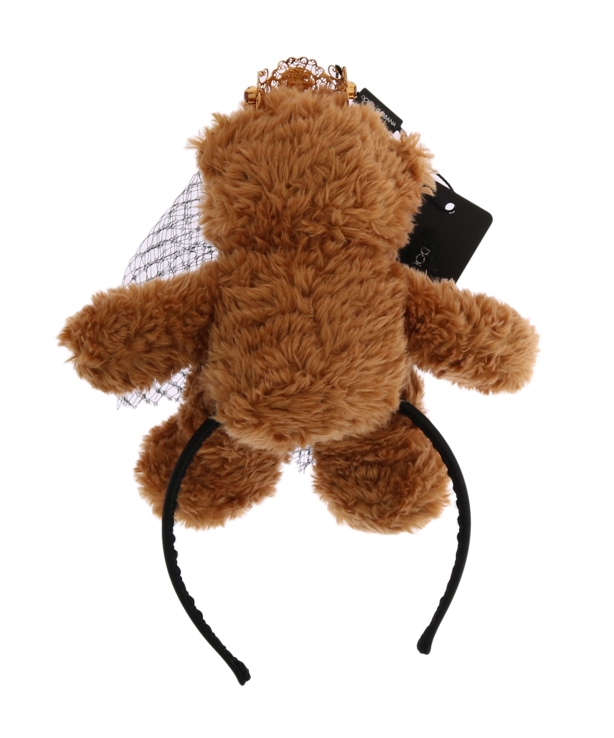 Dolce & Gabbana Teddy Bear Gold Crystal Crown Tiara Diadem Hair Band