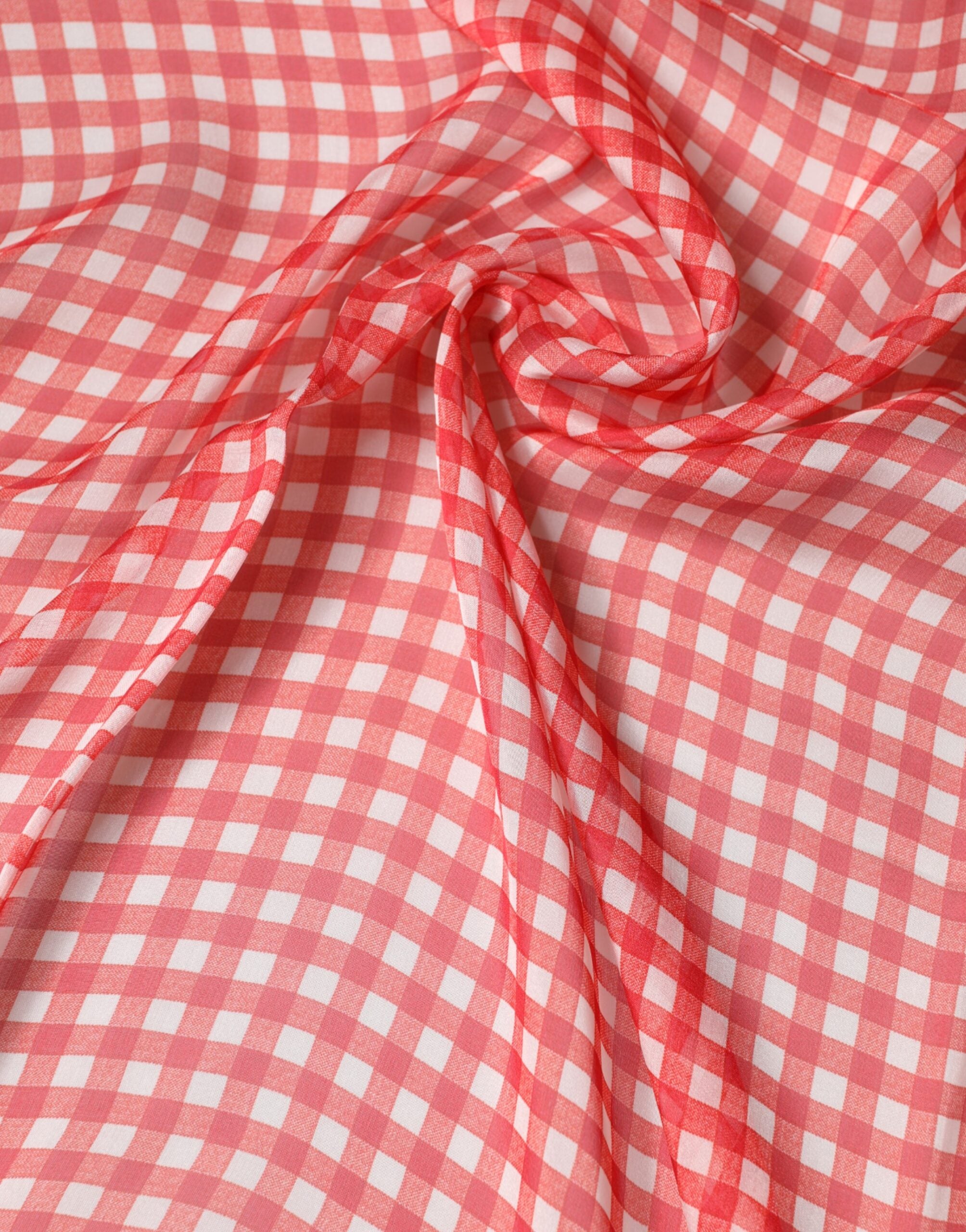 Dolce & Gabbana Red Checkered Silk Neck Wrap Shawl Scarf