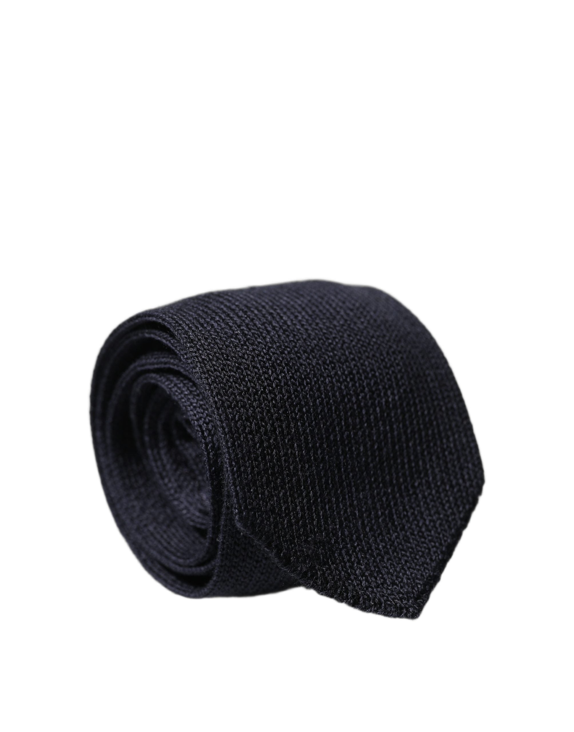 Dolce & Gabbana Dark Blue Solid 100% Silk Adjustable Men Necktie Tie