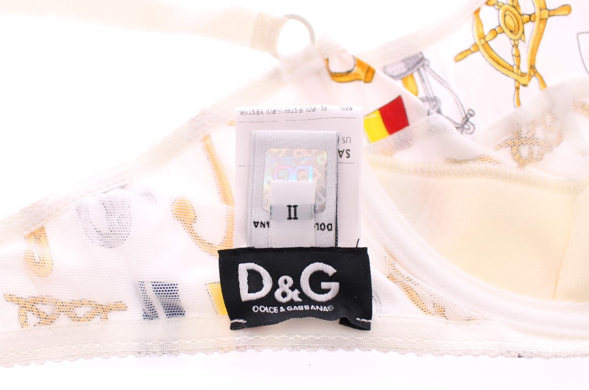 Dolce & Gabbana White Sailor Bra Panty Stretch Underwear